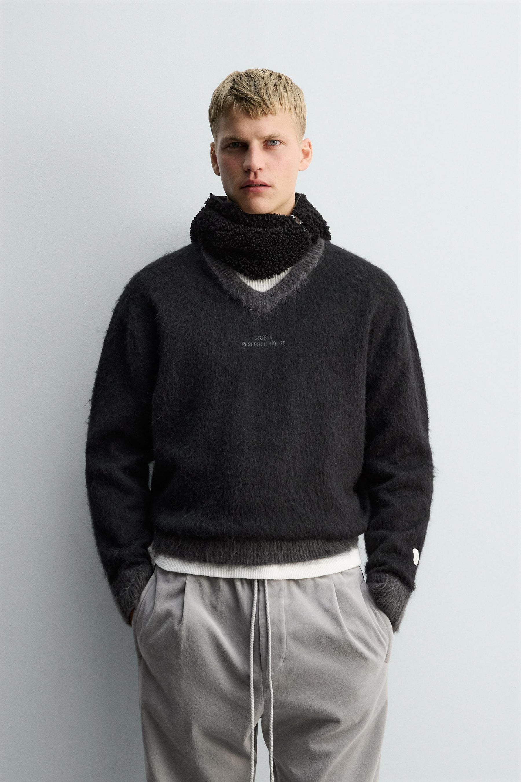 JUMPER WITH CONTRAST TEXTURE X SR_A - Image 2