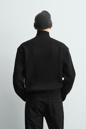 TEXTURED HIGH NECK JUMPER - Image 3