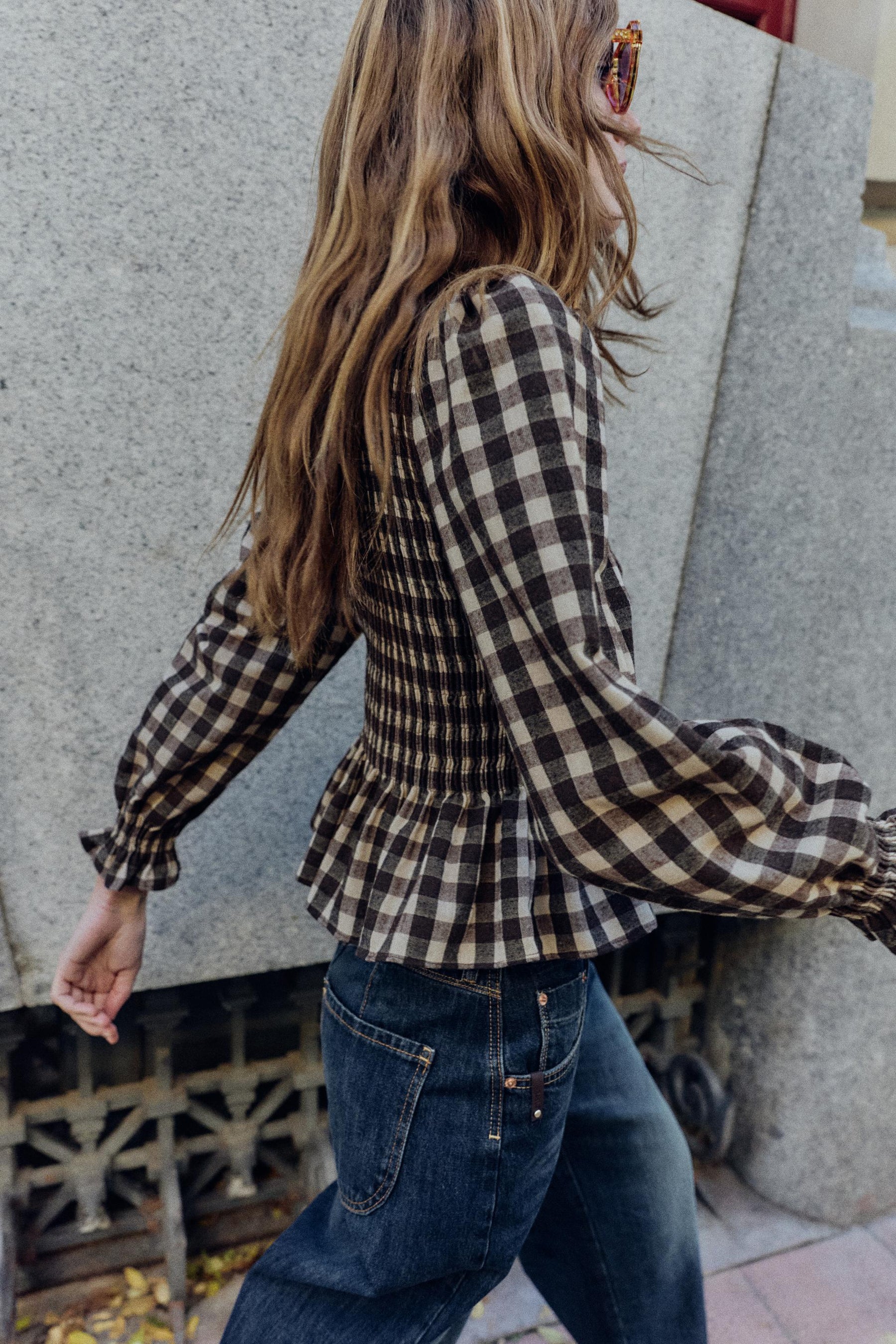 Smocked Cotton Shirt
