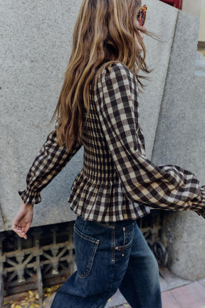 Smocked Cotton Shirt