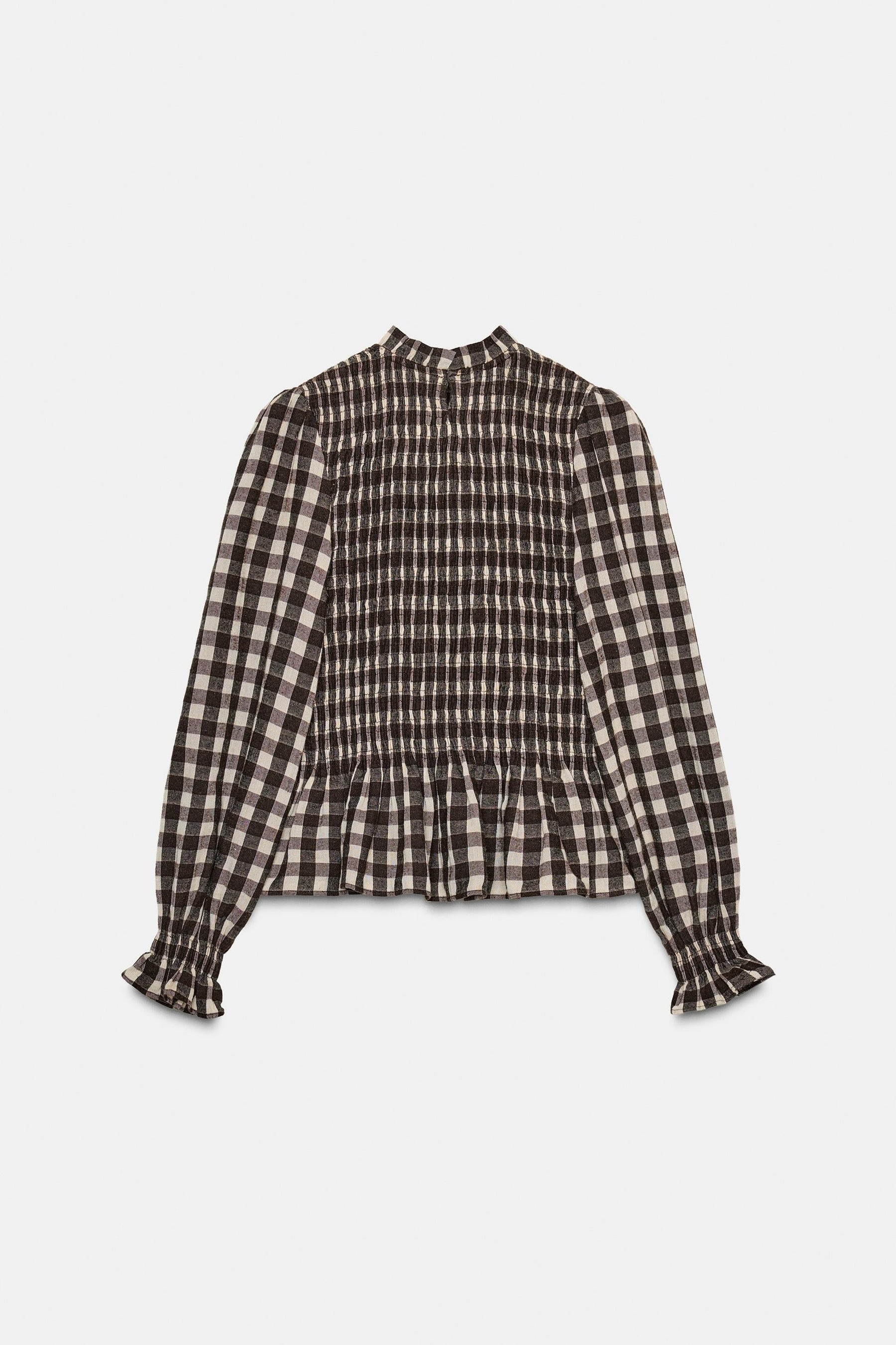 Smocked Cotton Shirt