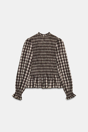 Smocked Cotton Shirt