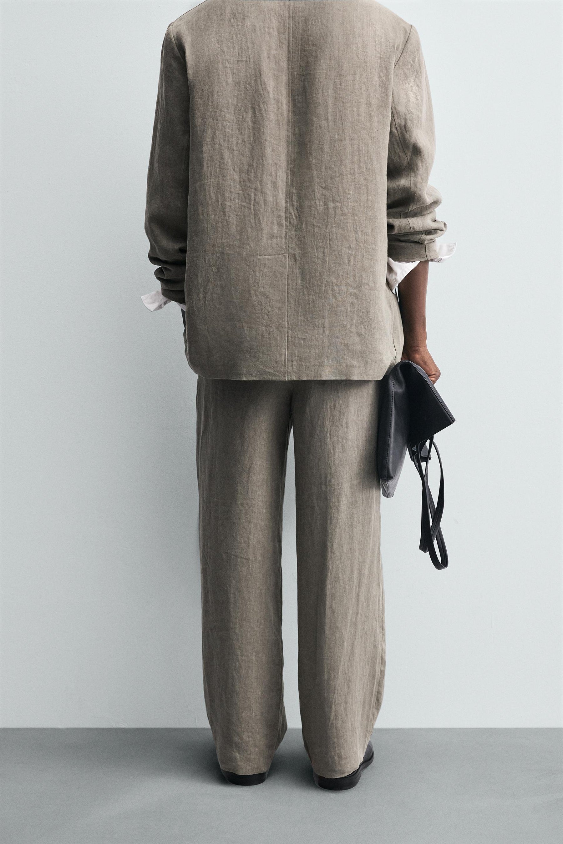 100% WASHED LINEN SUIT TROUSERS - Image 3
