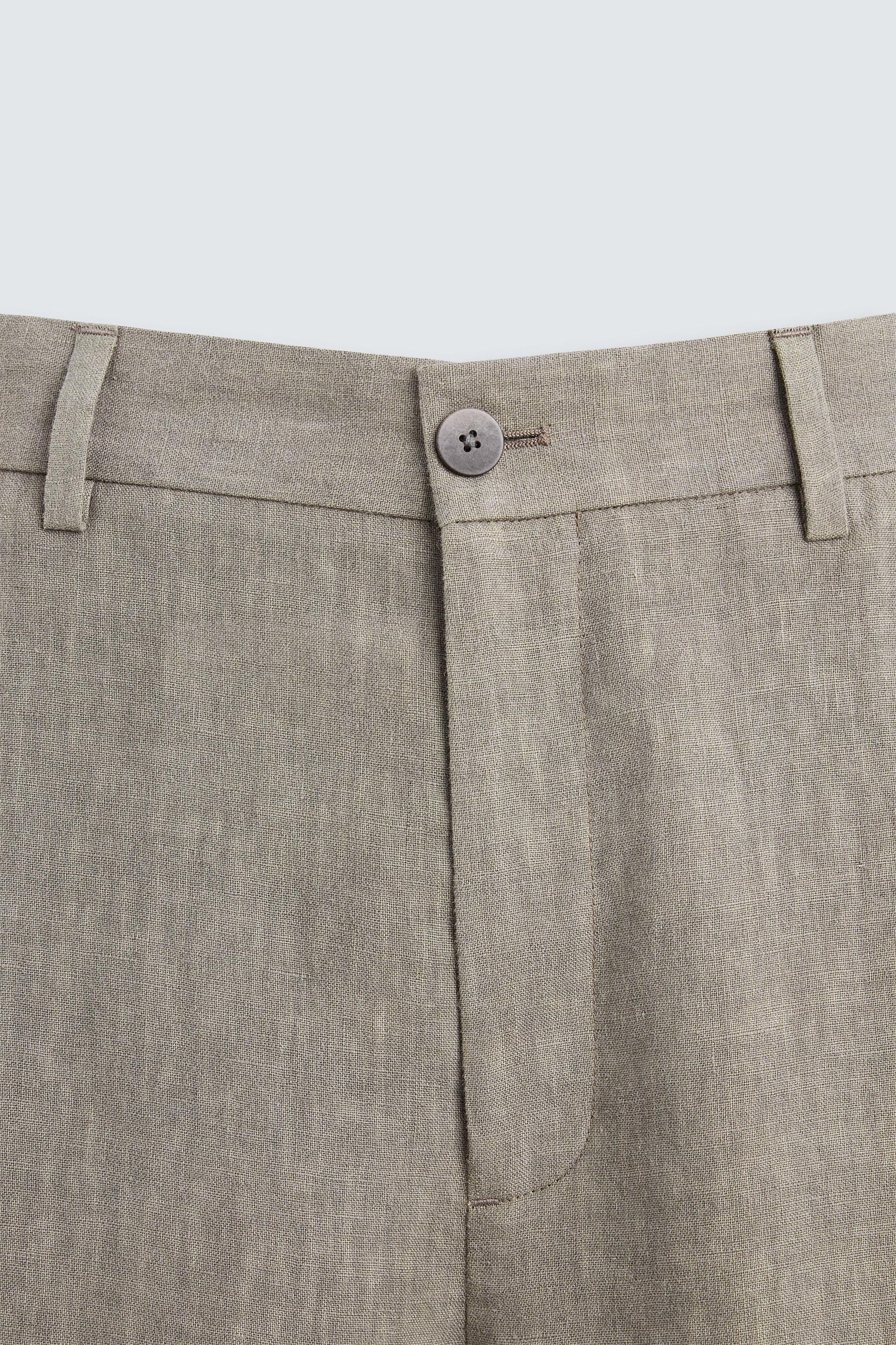 100% WASHED LINEN SUIT TROUSERS - Image 9