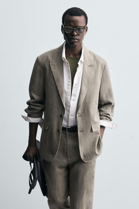 WASHED 100% LINEN SUIT BLAZER - Image 7