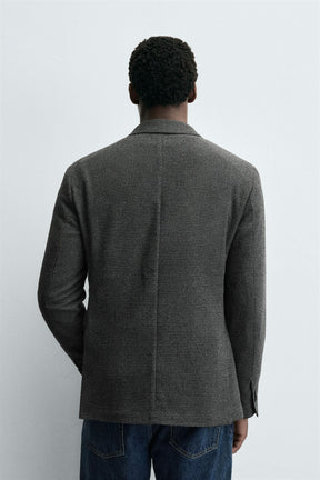 HOUNDSTOOTH TEXTURED BLAZER - Image 3