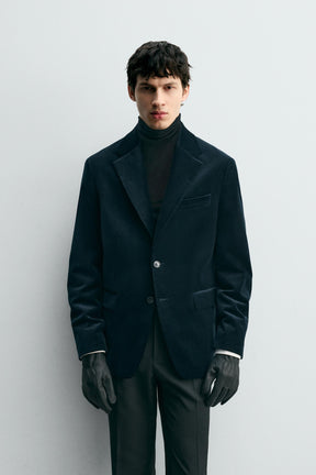 REGULAR FIT VELVET BLAZER - Image 2