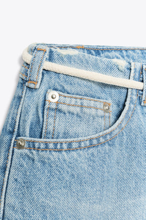 Low-Rise Denim Bermuda Shorts