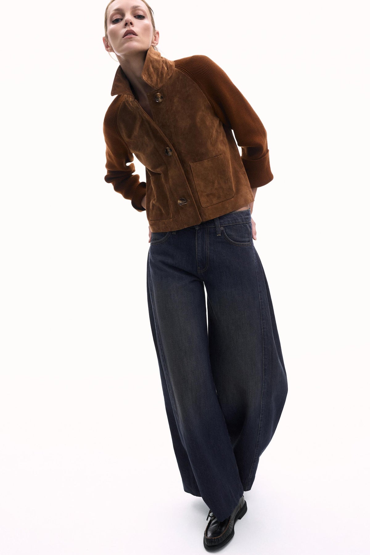 Lederstrickjacke
