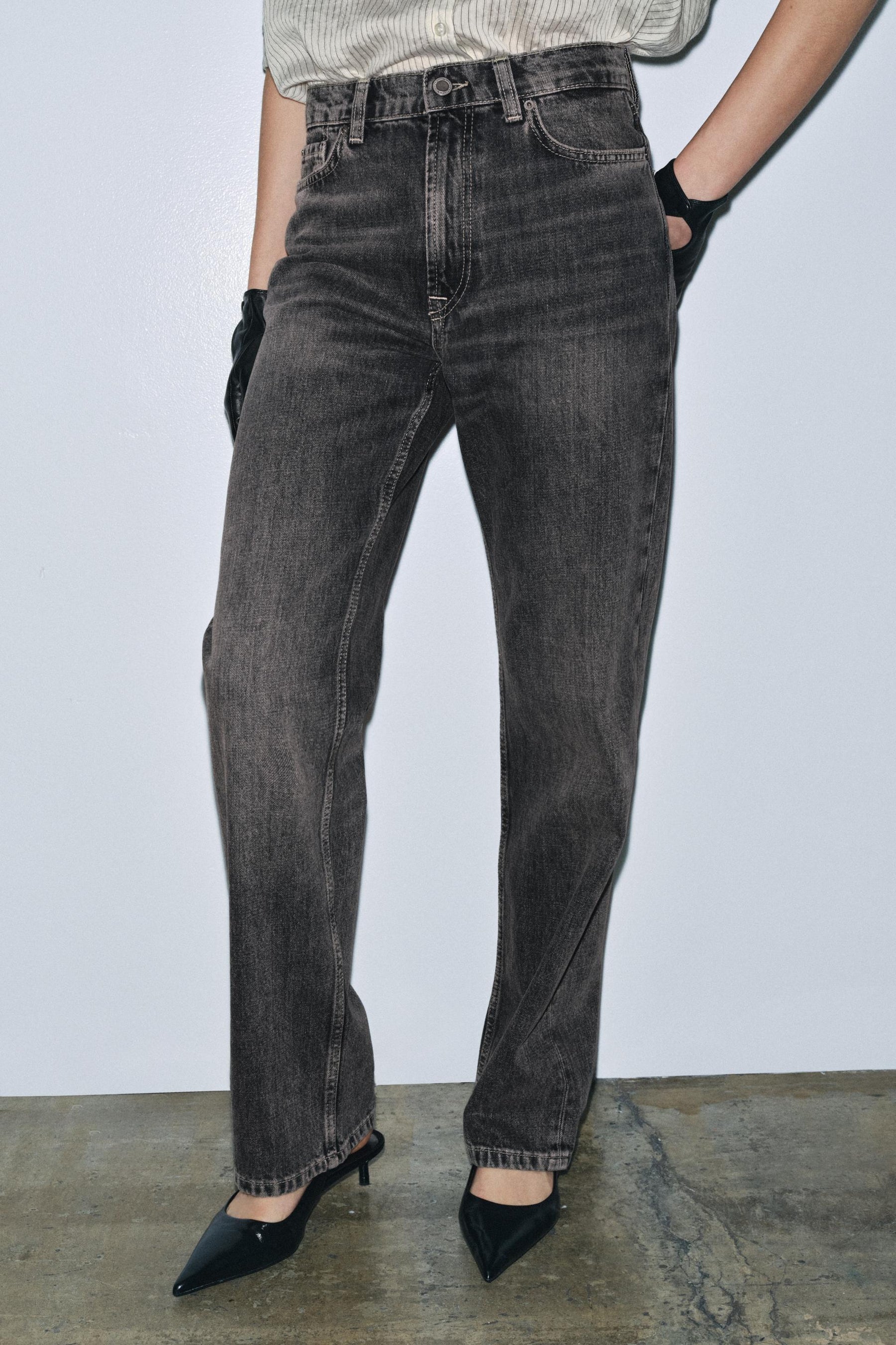 High-Waist Straight Jeans