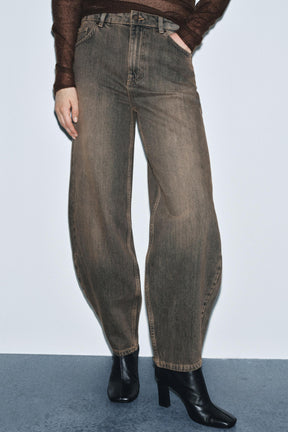 Mid-Waist Barrel Jeans