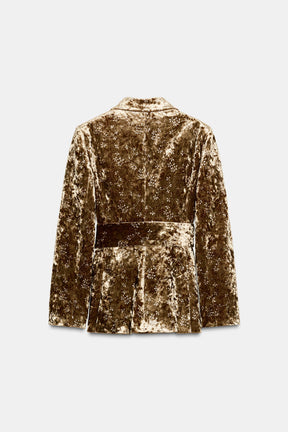Velvet Metallic-Thread Blazer