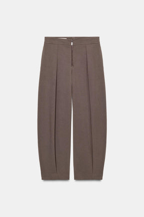 Zip-up Carrot Trousers