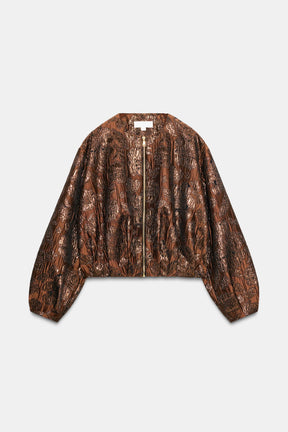 GLÄNZENDER JACQUARD-BOMBER