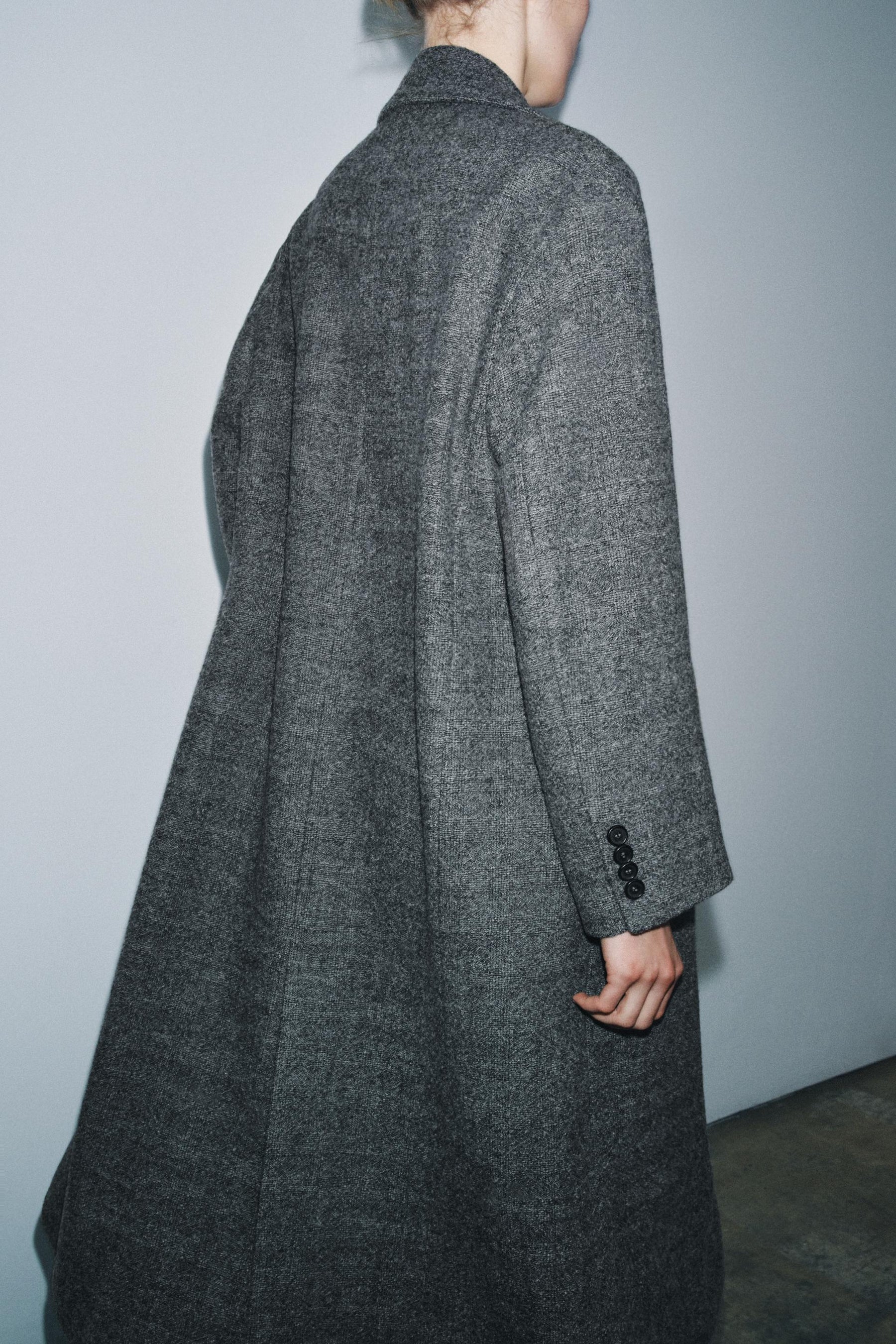100% Wool Checked Coat - Image 5