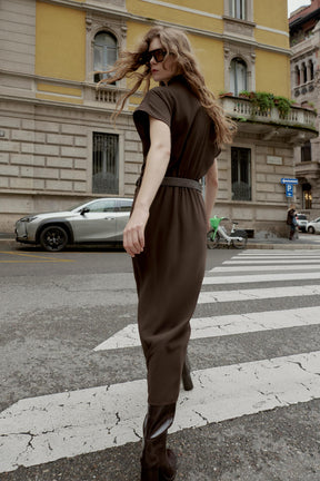 BELTED MIDI DRESS