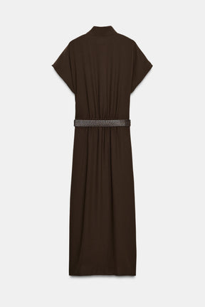 BELTED MIDI DRESS
