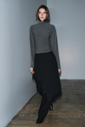 ASYMMETRIC LACE SKIRT
