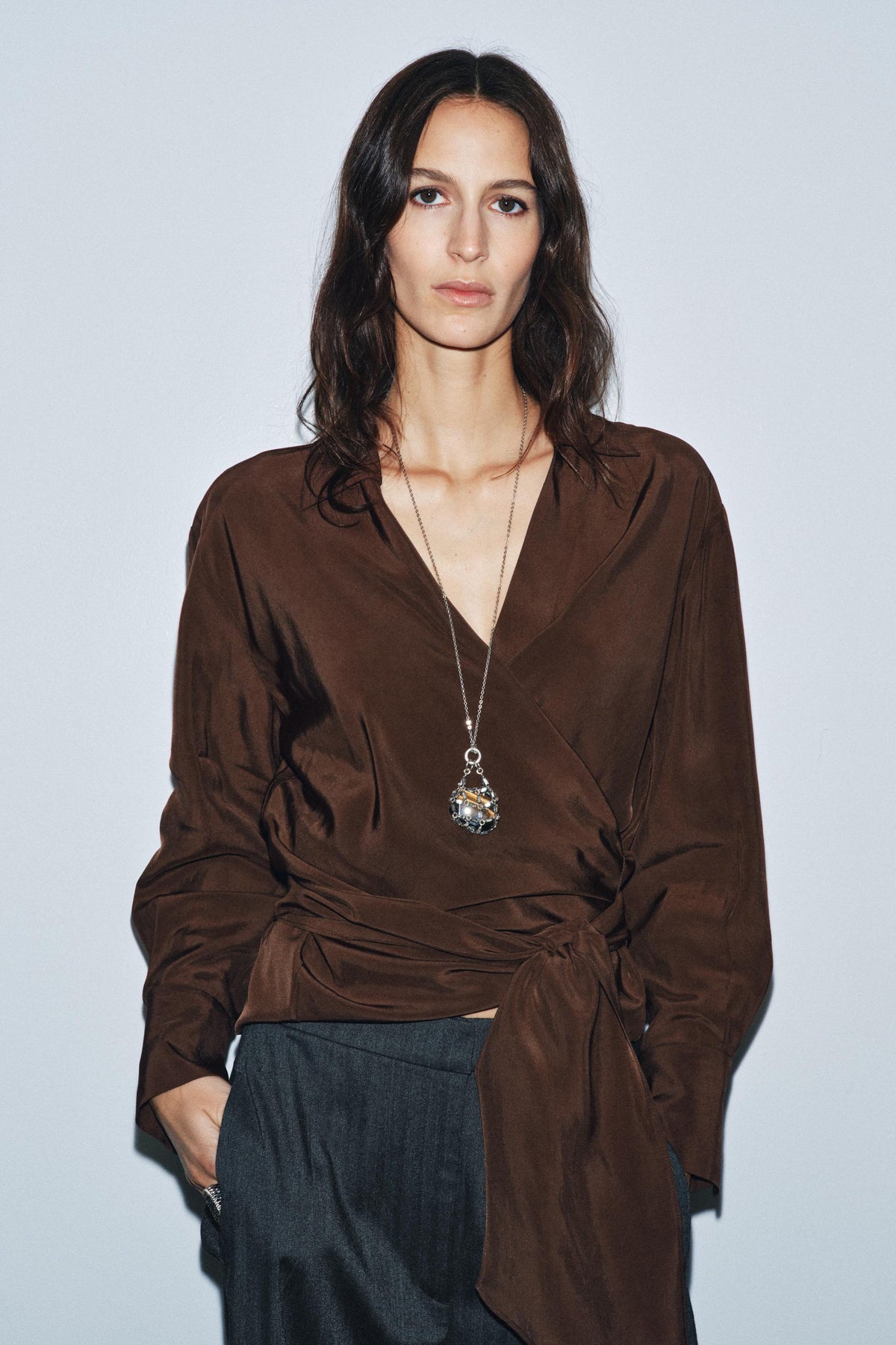 Draped Crossover Fashion Top