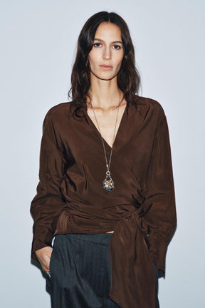 Draped Crossover Fashion Top