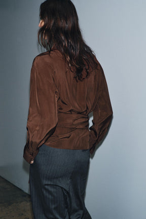 Draped Crossover Fashion Top