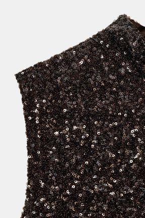 Sequin Asymmetric Fashion Top