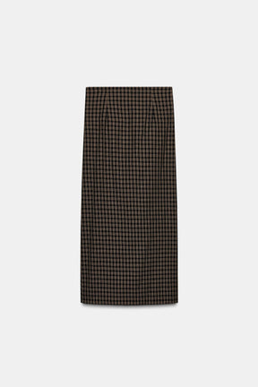 Draped Check Skirt