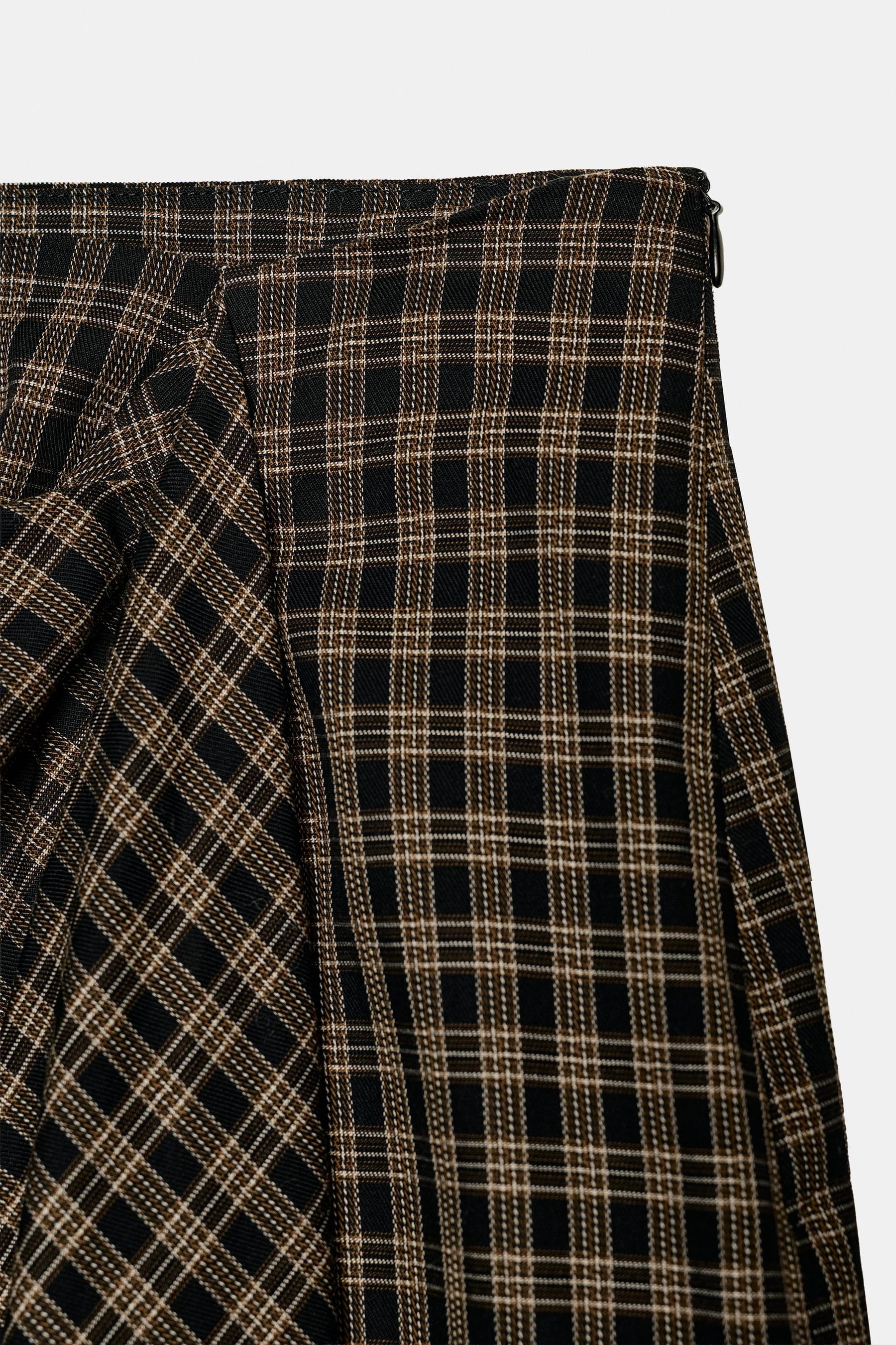 Draped Check Skirt