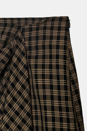 Draped Check Skirt