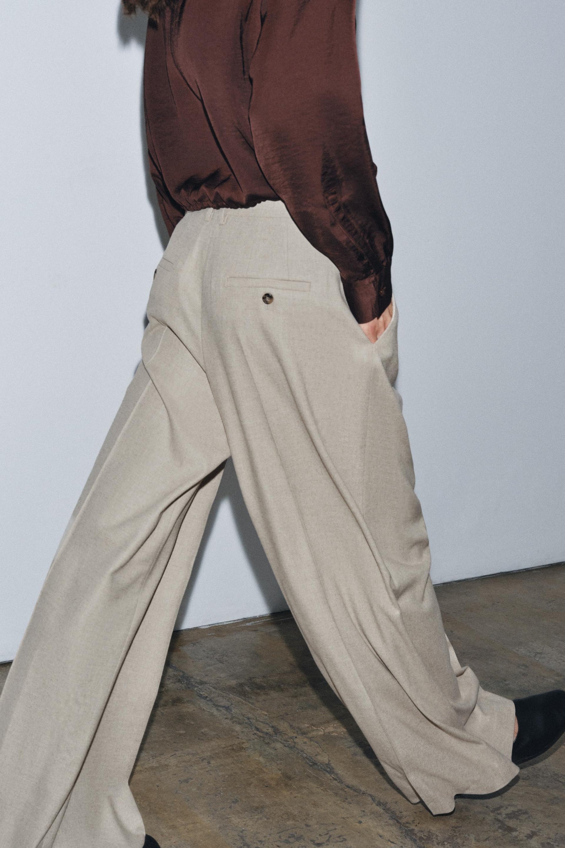 Wool Blend Darts Trousers