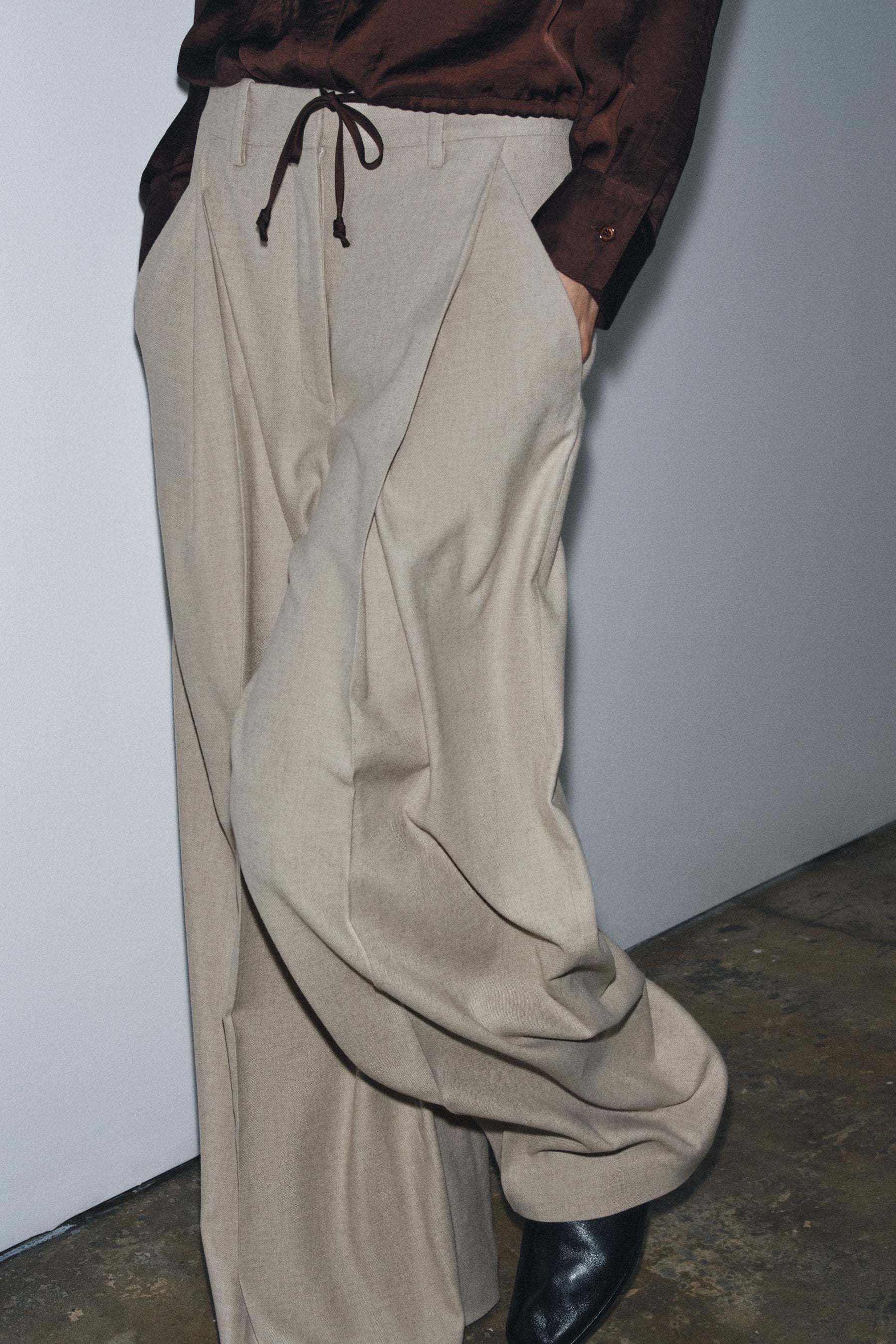 Wool Blend Darts Trousers