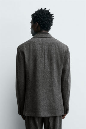 LIMITED EDITION TEXTURED WOOL BLEND SUIT BLAZER - Image 3