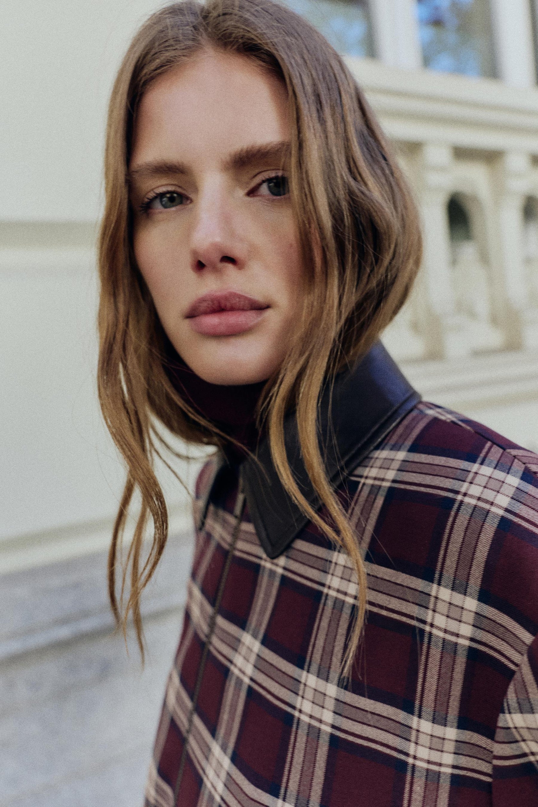 Checked Bomber Jacket
