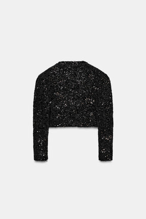 SEQUIN VOLUME SLEEVE JACKET - Image 6
