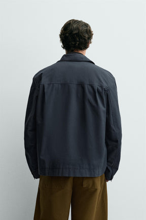 TEXTURED TWILL OVERSHIRT WITH POCKETS - Image 3