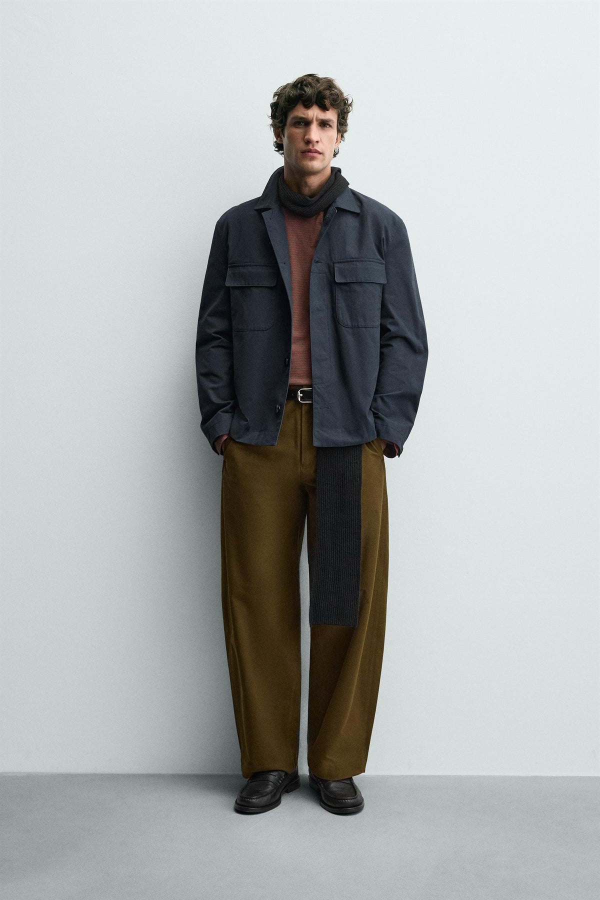 TEXTURED TWILL OVERSHIRT WITH POCKETS - Image 1