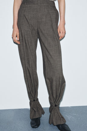 Trousers with button cuff