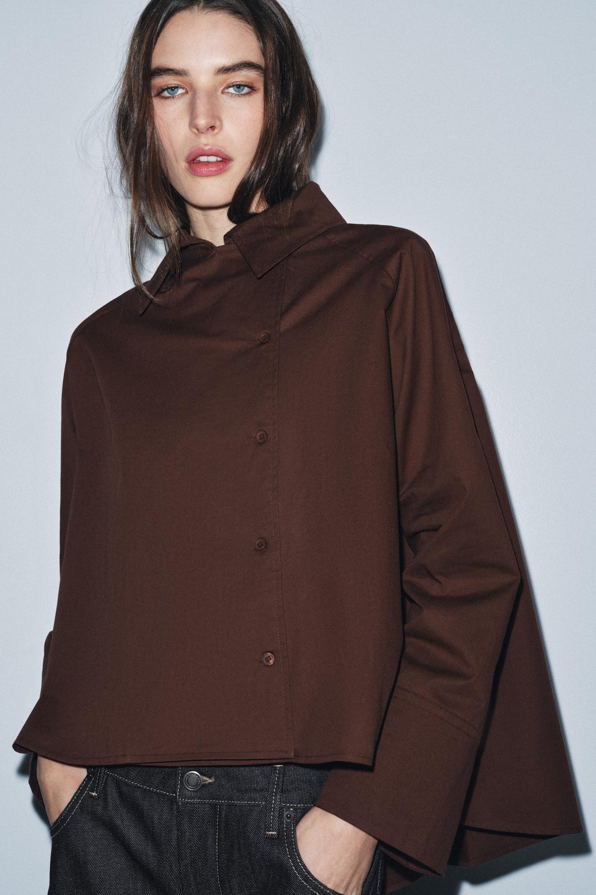 Oversized Pleated Shirt