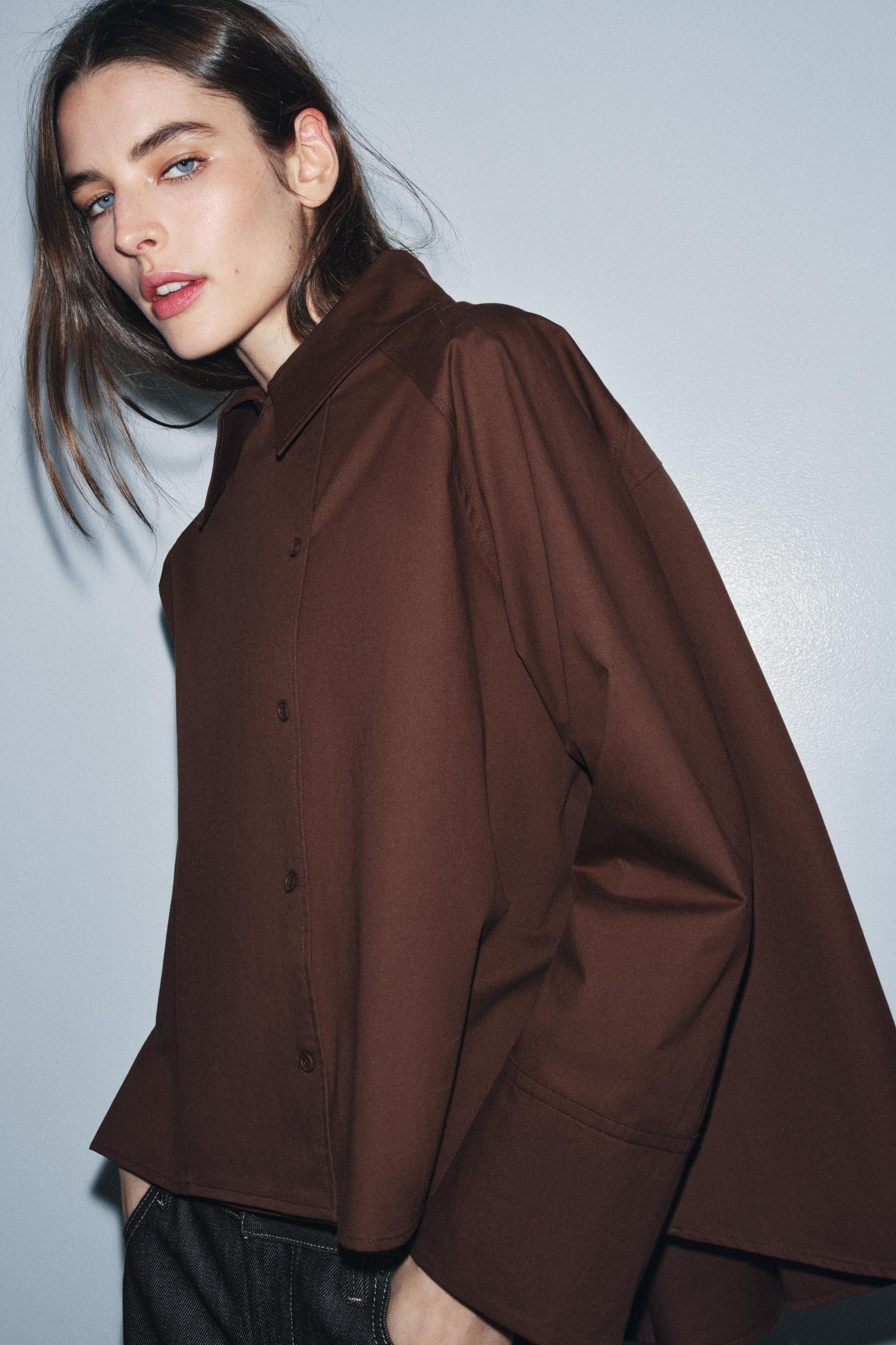 Oversized Pleated Shirt