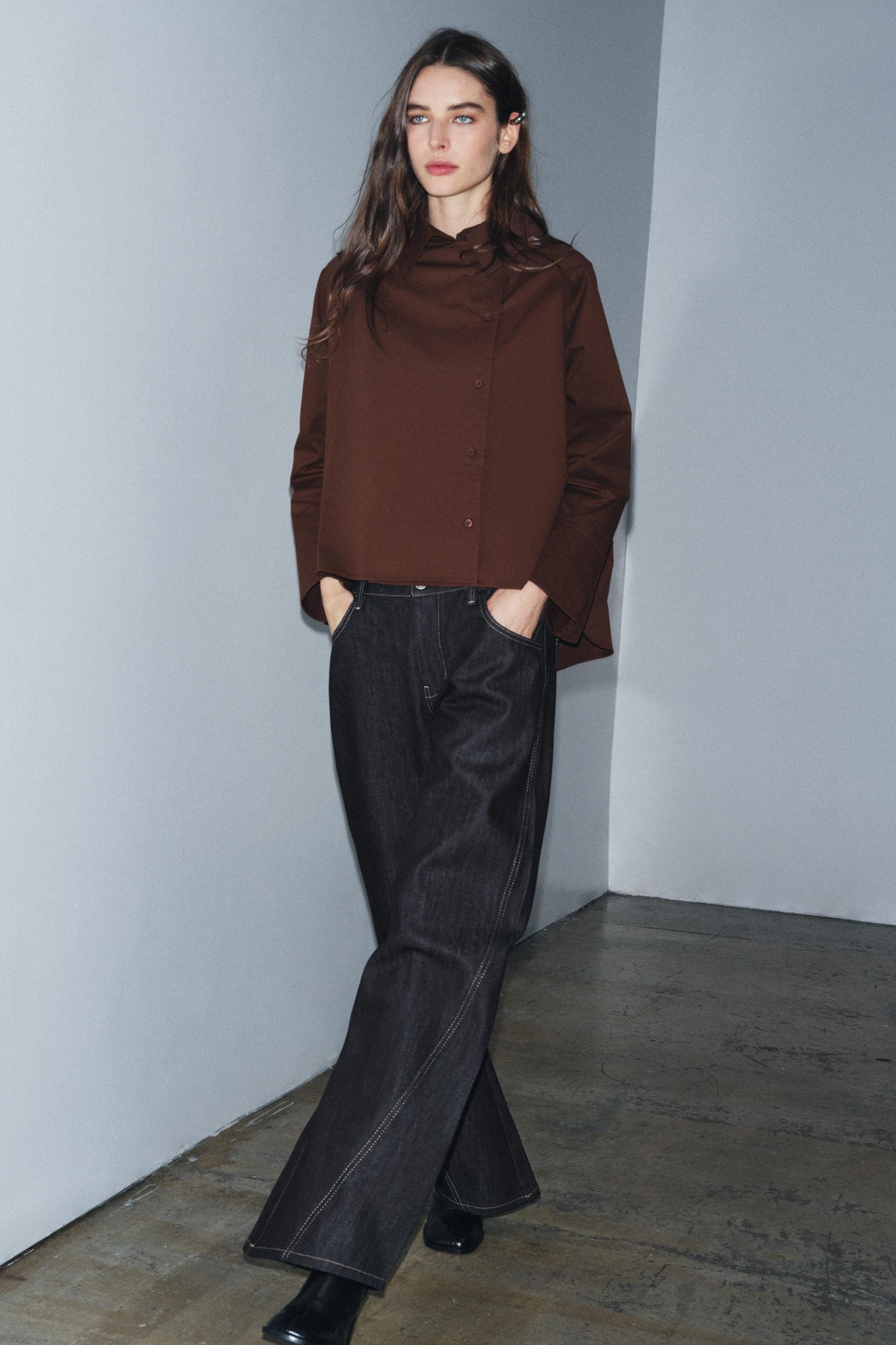 Oversized Pleated Shirt