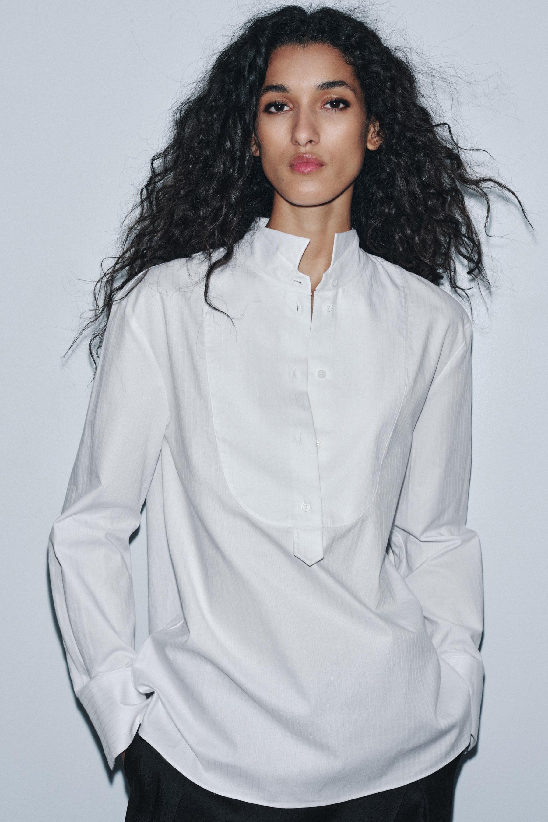 Poplin Shirt with Bib