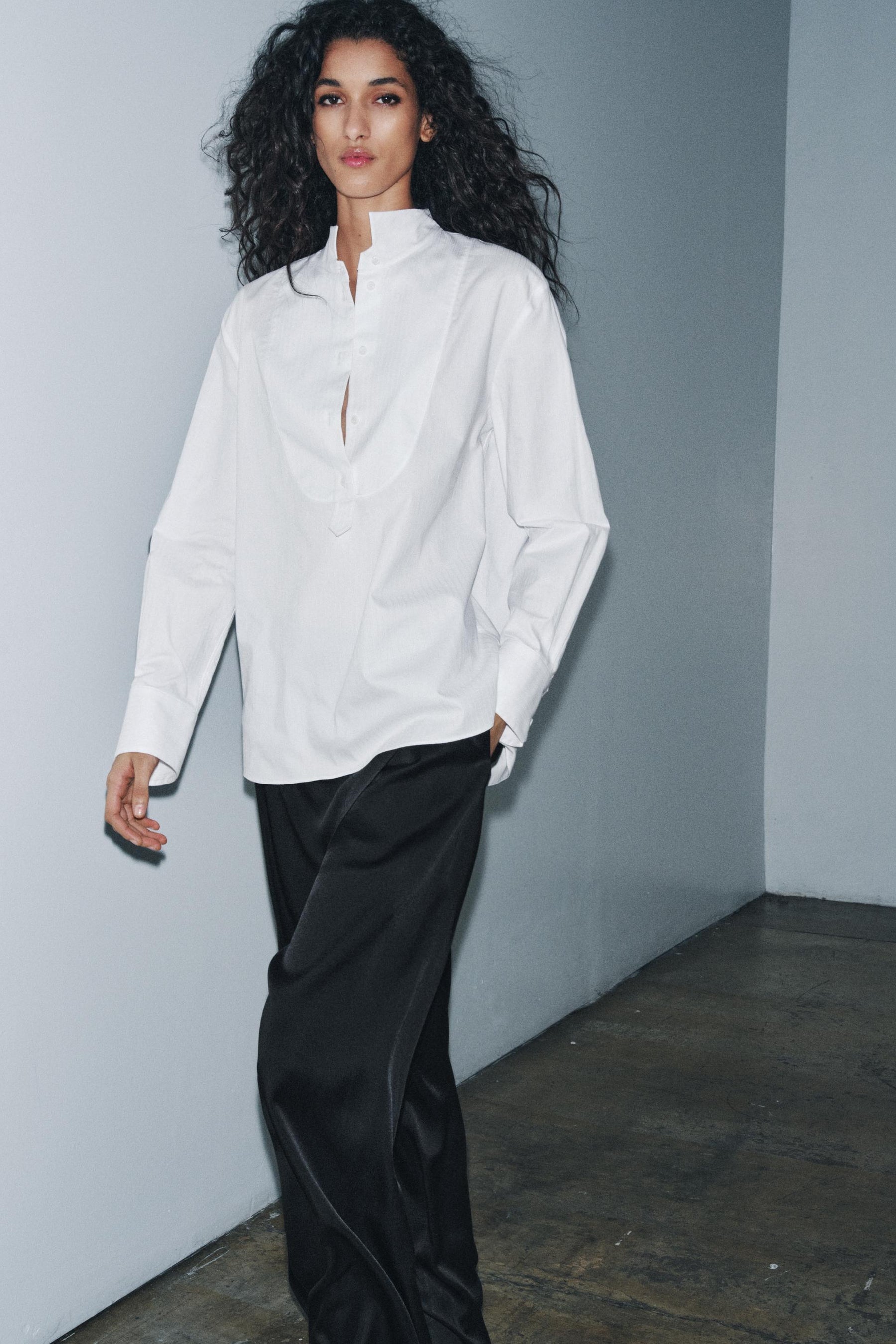 Poplin Shirt with Bib