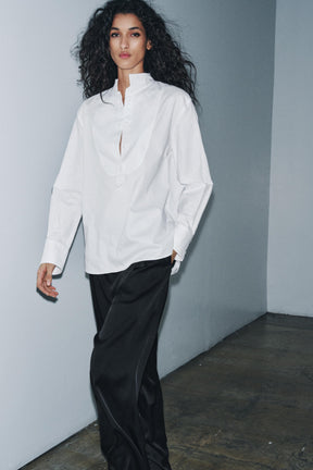 Poplin Shirt with Bib