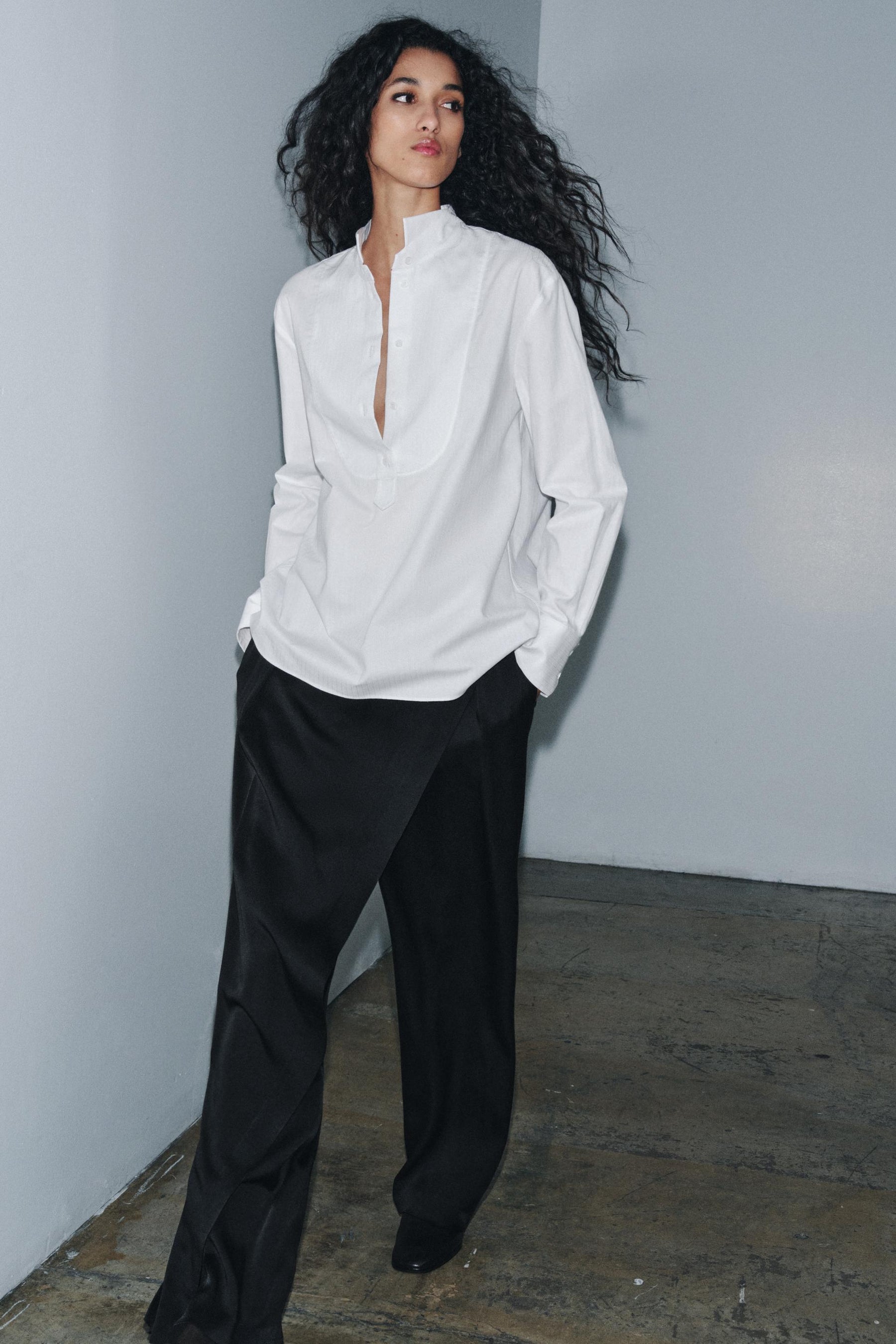 Poplin Shirt with Bib