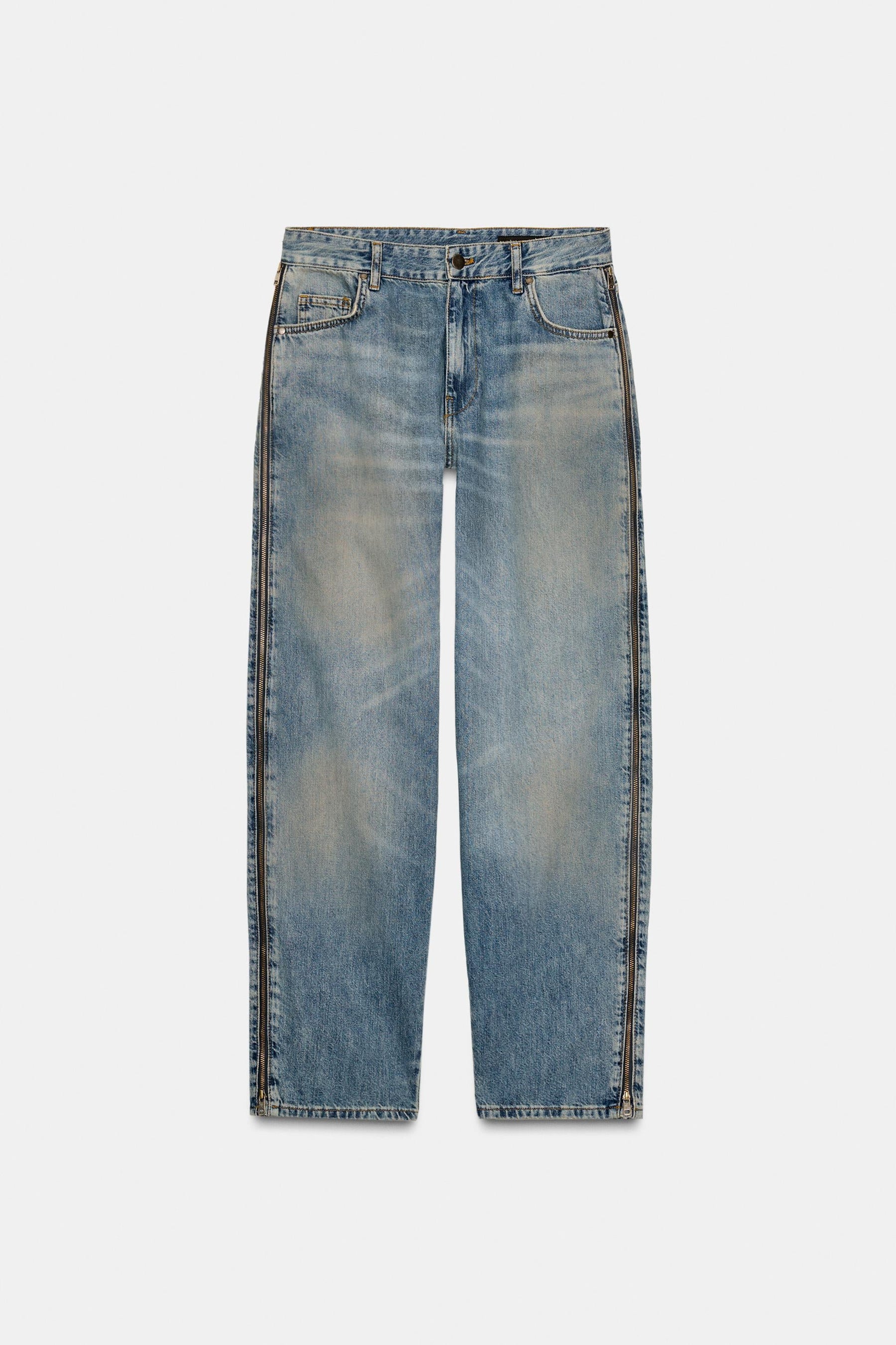 Jeans mit mittelhohem Bund und Reißverschlüssen