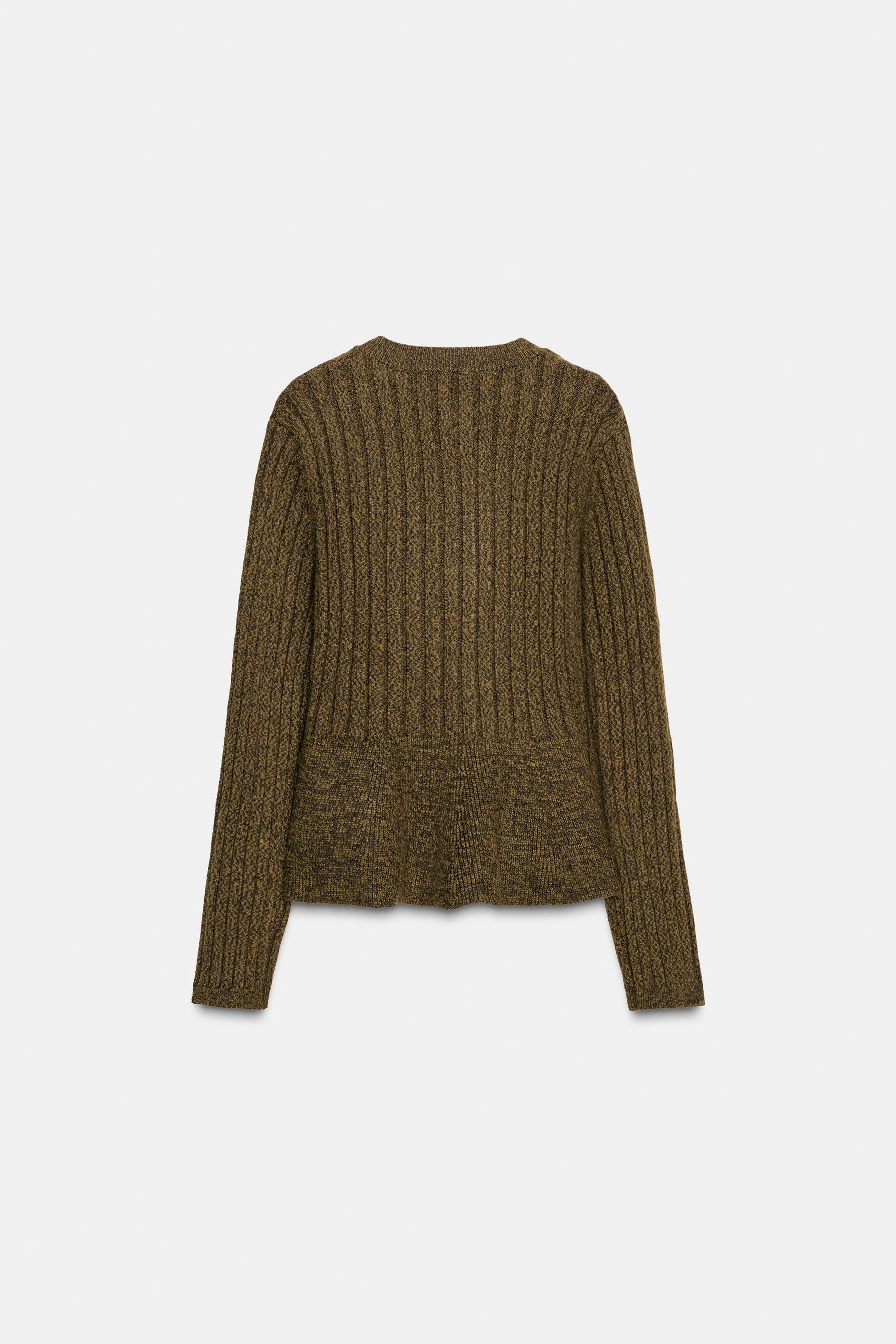 Gerippter Peplum-Cardigan