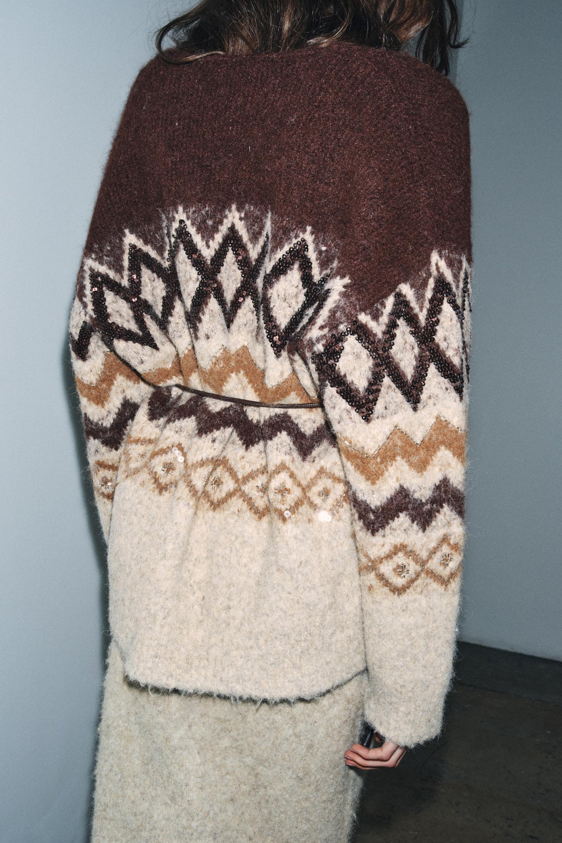 Pailletten-Strickjacke mit