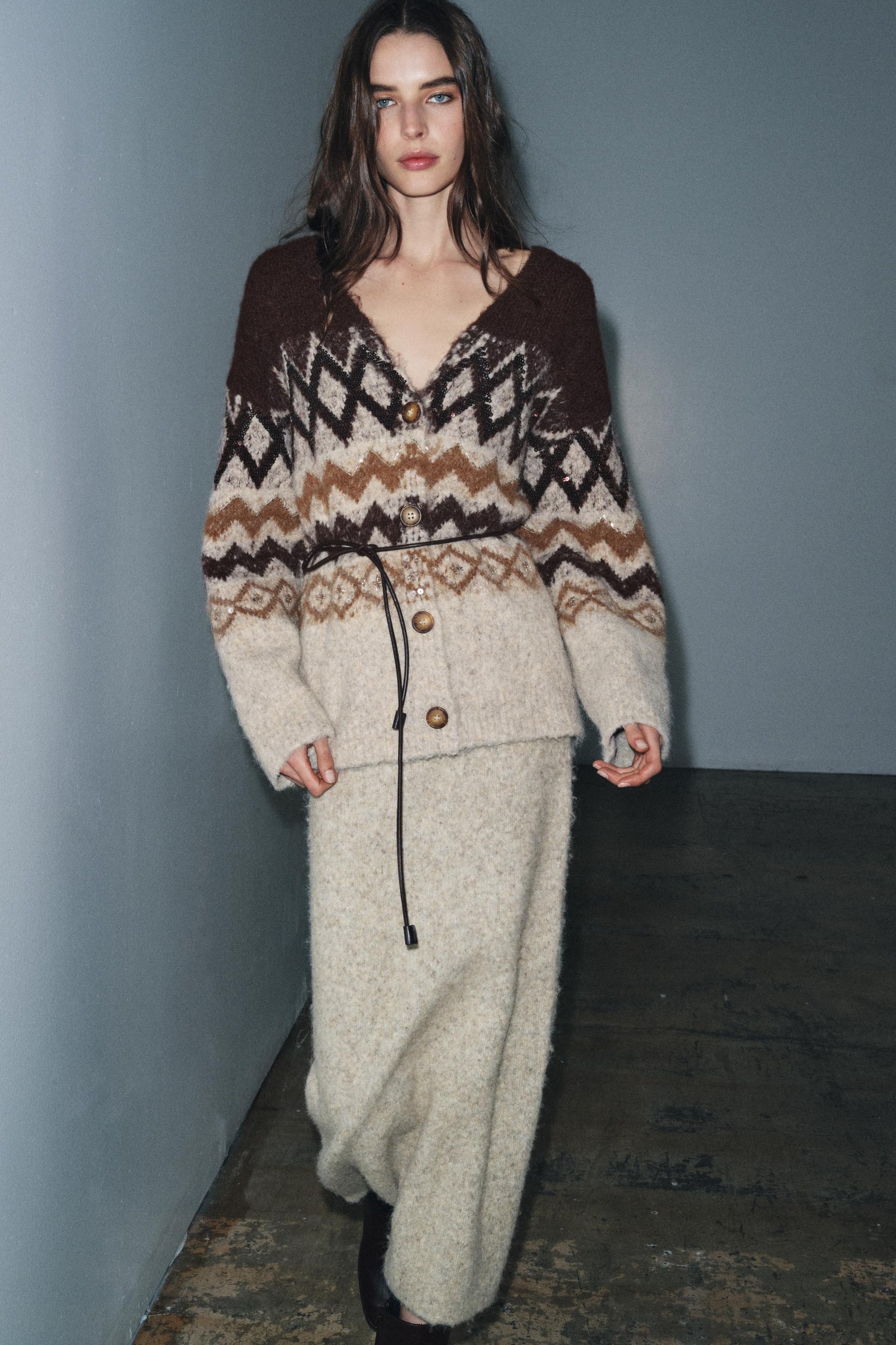Pailletten-Strickjacke mit