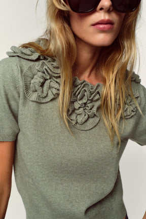 Floral knit short sleeve