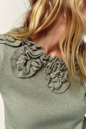 Floral knit short sleeve